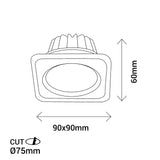 Sulion Douche Downlight Square 7W IP65 - DOUCHE 112052