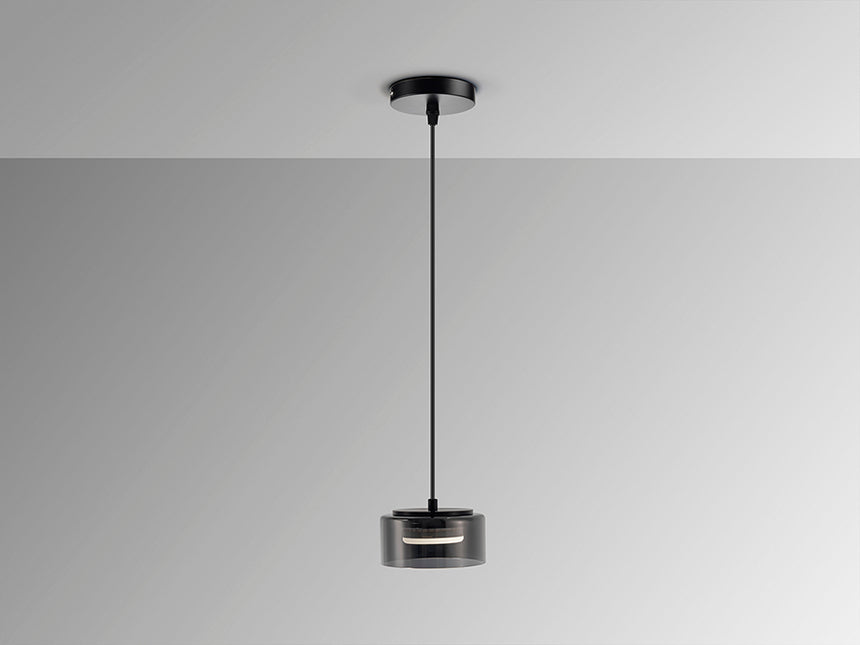 Schuller I3 Olaia Lámpara de techo colgante 1 luz negro Smoky 12652