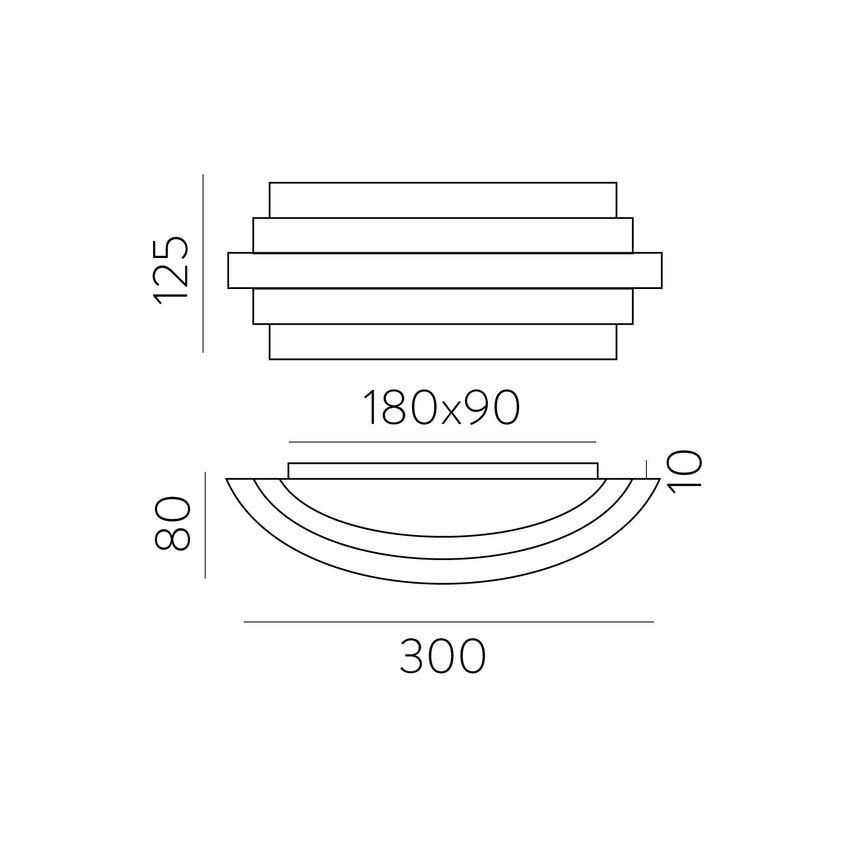 ACB Luxur Aplique 16/3840-30 Blanco texturado, LED 20W 1200lm, CRI90 , LED integrado, Kelvin 2700K-3000K Slide Switch A3840070B