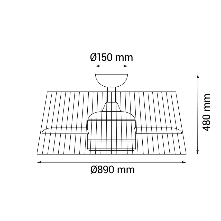 Sulion Ventilador de techo decorativo TERRA marrón con luz 2182438