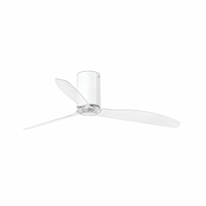 Faro MINI TUBE FAN M Ventilador sin luz blanco metal y cristal 3 palas