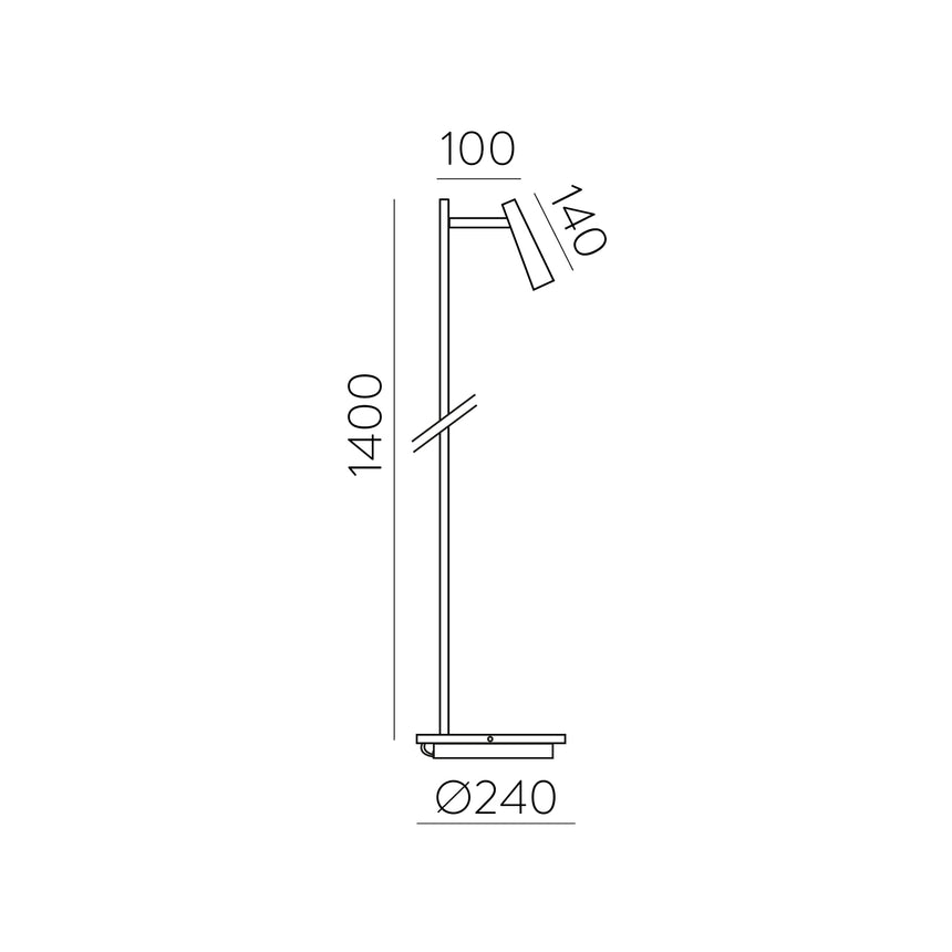 ACB Panau Lámpara de pie blanco LED + LED Dos interruptores, orientable H36600B