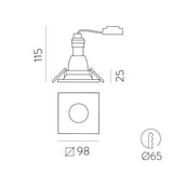 ACB Doro Empotrable 3789/10 Negro texturado, LED GU10 8W, I E37890N