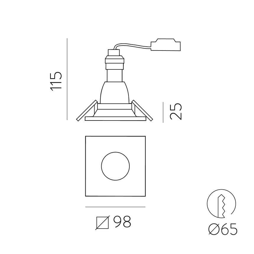 ACB Doro Empotrable 3789/10 Negro texturado, LED GU10 8W, I E37890N