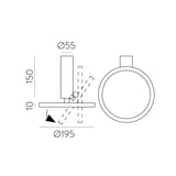 ACB Morgan Plafón 3846/19 Negro Texturado, LED 18W 3000K 1600lm, CRI90 , LED integrado P384610N