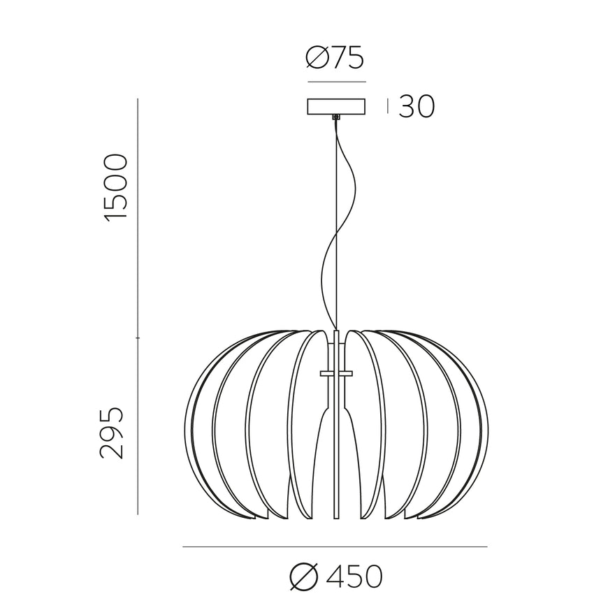 ACB Rosa Del Desierto Lámpara de techo colgante 3912/45 Negro, LED E27 15W, C3912145N