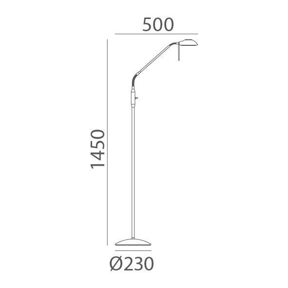 MDC DYLE 56961-3525 Pie de salón LED 1 luz brazo cromo mate