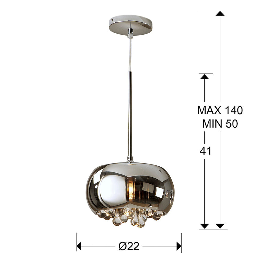 Schuller Argos Lámpara de techo colgante cromado espejado 509010