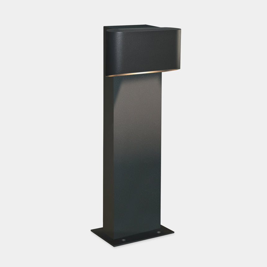 LedsC4 Baliza Diago Bollard LED blanco cálido gris urbano 55-9873-Z5-CL