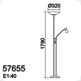 MDC DINA 575244420 Lámpara pie DINA LED 18W + 5W (medalla)