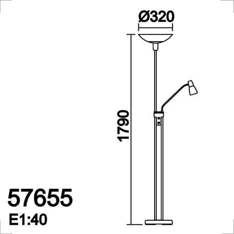 MDC DINA 575244420 Lámpara pie DINA LED 18W + 5W (medalla)