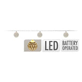 Elektro3 navidad Guirnalda A Pilas Fija 10 LEDs Con Bolas Color Blanco Luz Blanco Calido 1,3M 71316