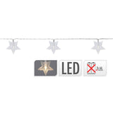 Elektro3 navidad Guirnalda A Pilas Fija 10 LEDs Con Estrellas Luz Blanco Frio 1,3M 71318