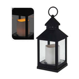 Elektro3 navidad Farol Con Vela de LED Negro 10.5X10.5X23Cm 71653