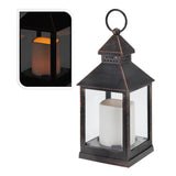 Elektro3 navidad Farol Con Vela de LED 10.5X10.5X23Cm Bronce 71654