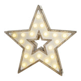 Elektro3 navidad Estrella Madera 20 LEDs 25,5X27,2Cm 3Xaa 71739