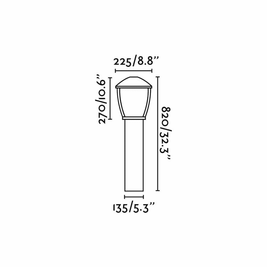 Faro Wilma Baliza Gris Oscuro 1Xe27 100W