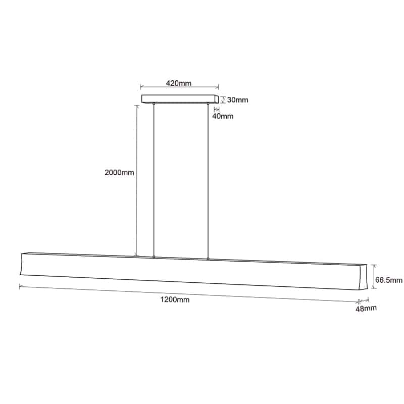 Mantra Hanok Lámpara de techo colgante lineal LED 38W 4000K 110º blanco 7543