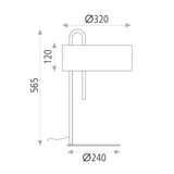 ACB Clip Sobremesa 8178 Blanco Texturado/Negro, LED E27 15W, I, Interruptor de cable S8178081BN