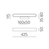 ACB Gala Aplique 16/3189-43 Negro Texturado, LED 20W 2430lm, CRI90 , LED integrado, Kelvin 2700K-3000K Slide Switch A3189070N