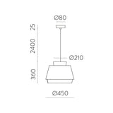 ACB Aspen Lámpara de techo colgante 3916/45 Blanco/Lino, Kit Blanco Text., LED E27 15W, C391642BLI