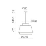 ACB Aspen Lámpara de techo colgante blanco lino Kit blanco LED E27 C391662BLI