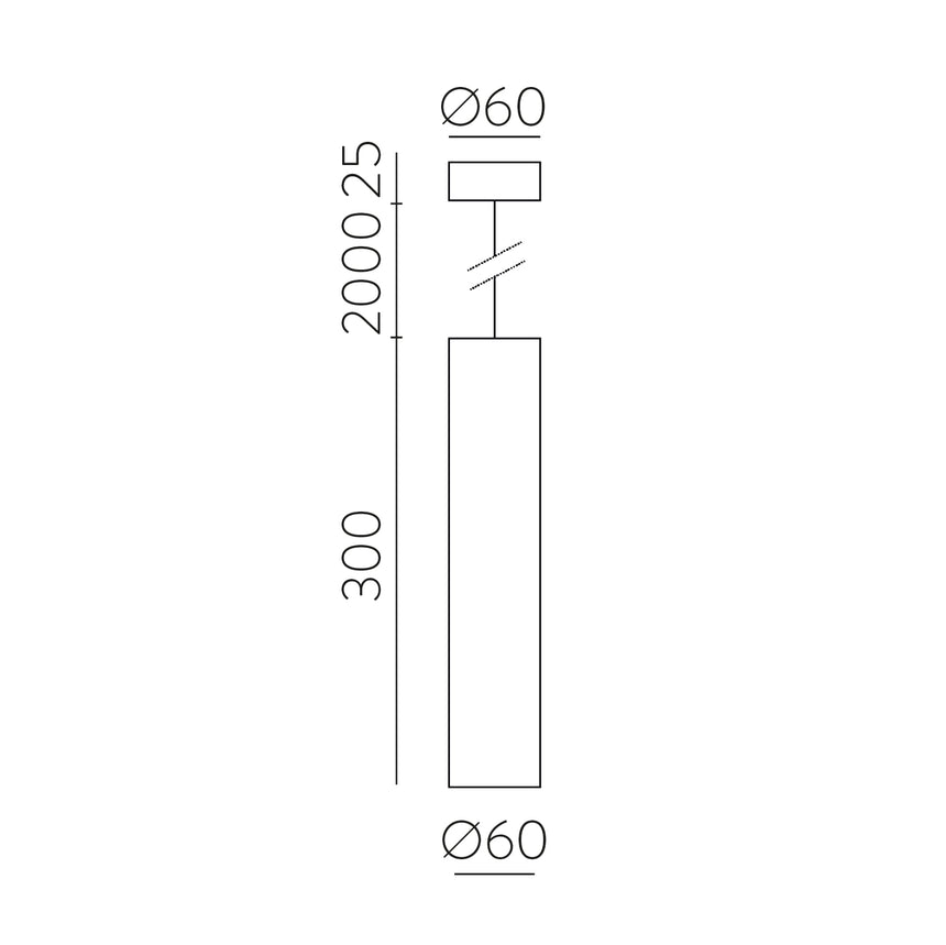 ACB Pipe Lámpara de techo colgante 3986 Blanco Texturado, LED COB 12W 3000K 1240lm, CRI90 , LED integrado C3986000B