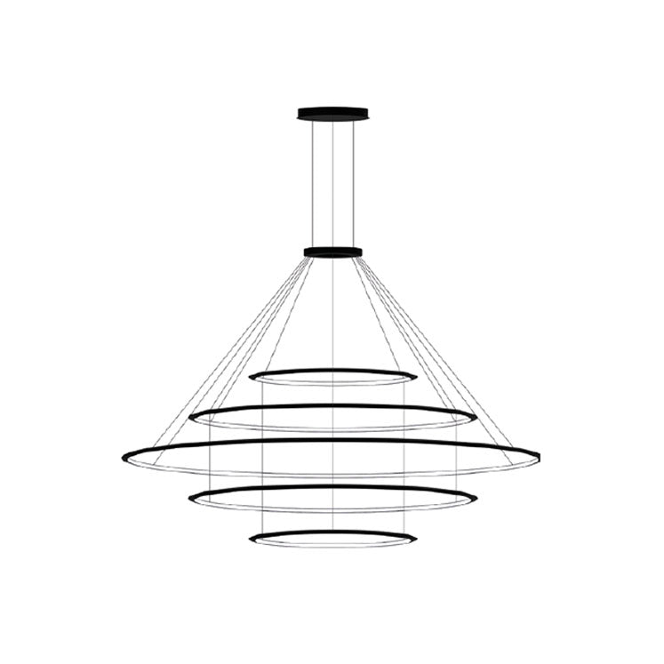 LedsC4 Lámpara de techo colgante Circular Inward 5 Rings LED 505 Bl CD4E-00V9AZDU14