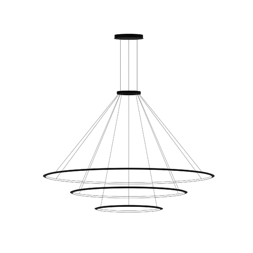 LedsC4 Lámpara de techo colgante Circular Downward 3 Rings (Ø2000 Ø1200 Ø600) LED 227.5 Blanco Cálid CS4H-00W9AZOU05