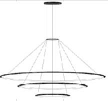 LedsC4 Lámpara de techo colgante Circular Downward 3 Rings (Ø1200 Ø900 Ø600) LED 150 Blanco Cálido - CS4L-00A9AZDU05