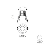 ACB Move Empotrable 3984/8 Circular Blanco Texturado, LED COB 12W 2700K 1160lm, CRI90 I IP44/IP20, LED integrado E3984190B