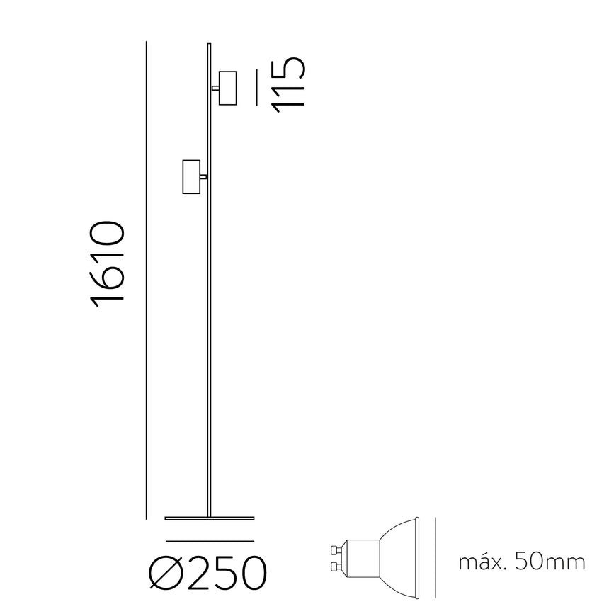 ACB Gina Lámpara de pie 3874 Blanco texturado, LED GU10 2x8W, I, Orientable H3874080B