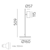 ACB Gina Sobremesa 3874 Negro Texturado, LED GU10 8W, I, Orientable S3874080N