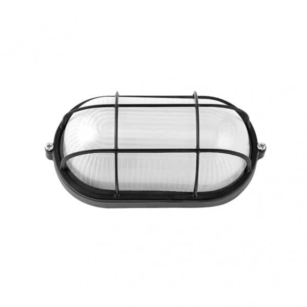 Fabrilamp Apus Aplique Ext. Oval Aluminio Peq. 1xe27  Negro  9x21x10,5 Cm Ip44 148162009