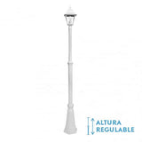 Fabrilamp Spica Farola Exterior Aluminio 1xe27 Blanco Ip44 220x20x20 Cm Regulable En Altura 149241001