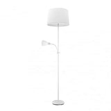 Fabrilamp Rilon Pie De Salon 1xe27+1xe14 C/lector Blanco  Pantalla Blanca 175,5x40x40 Cm 175242001