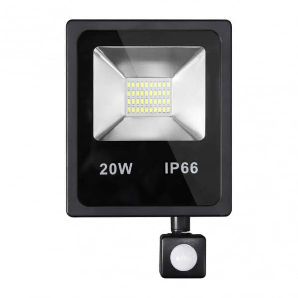 Fabrilamp Olivino Proyector C/sensor  20w 6500k Negro 1800lm  Led Sm Ip66 23,5x15,5x5 Cm 147780209