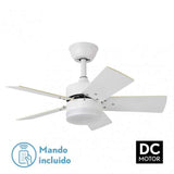 Fabrilamp Marta Ventilador Dc 36w Blanco 5 Aspas Rev.  Blanco/haya  41x76d 3240lm C/ Remoto , Memoria Y Temporizador 3000k,4000k,6000k 175891501