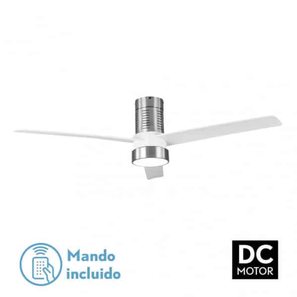 Fabrilamp Teo Ventilador Dc 24w 2950lm Niquel 3Asp Blancas 32x139d 3000-4000-6000k C/remoto, Memoria Y Temporizador 158491381