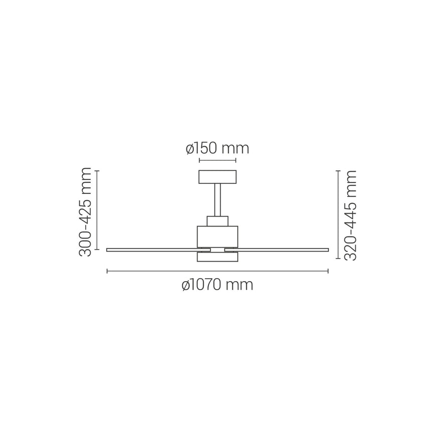 Sulion Ventilador de techo DIEHL M blanco regulable 2199382